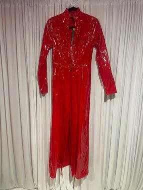 Dolls Kill latex trench coat